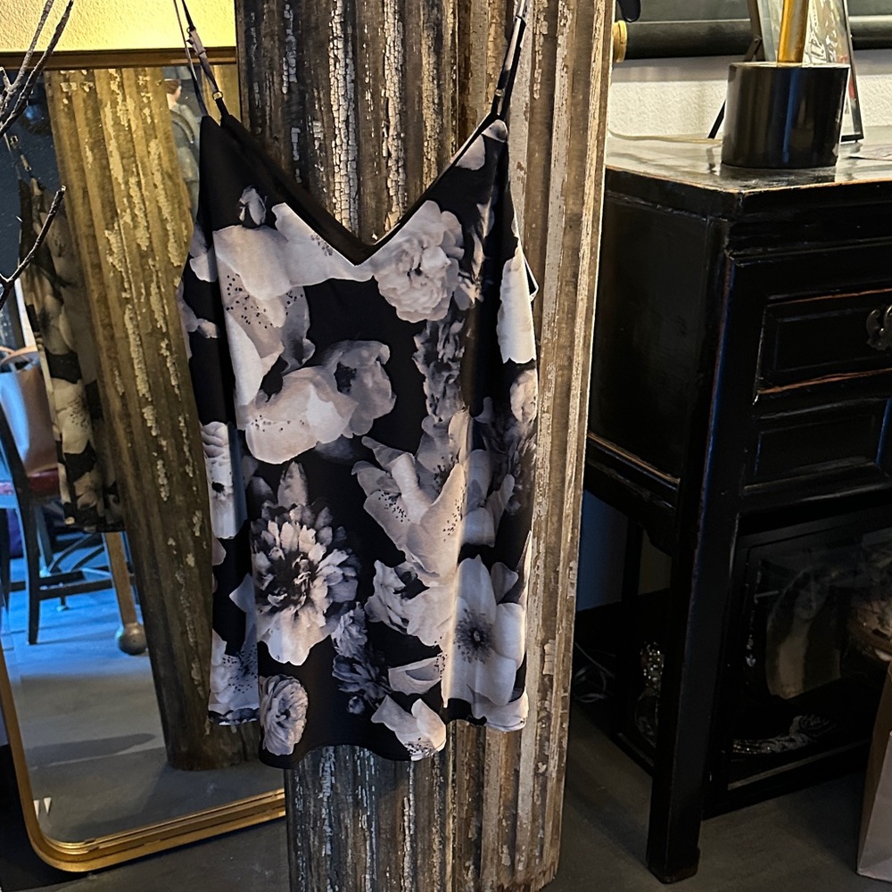 Calvin Klein Black and White Floral Top - NWT